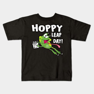 Funny Frog Hoppy Leap Day February 29 Leap Year Birthday Kids T-Shirt